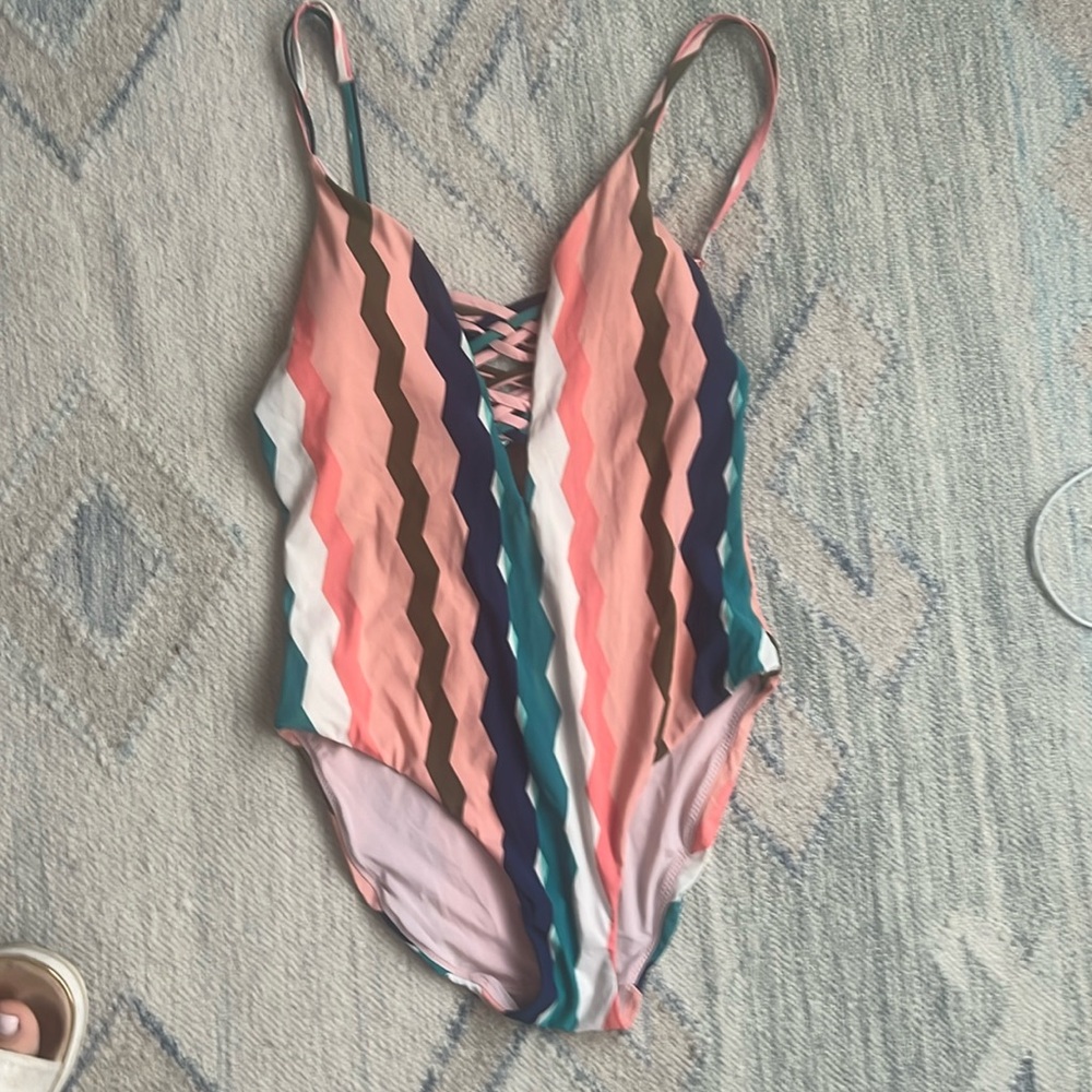 Red carter one piece bathing suit women’s small